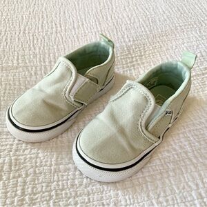 Vans Asher Canvas Slip On Shoes - Toddler Girls Size 5 - Pale Aqua